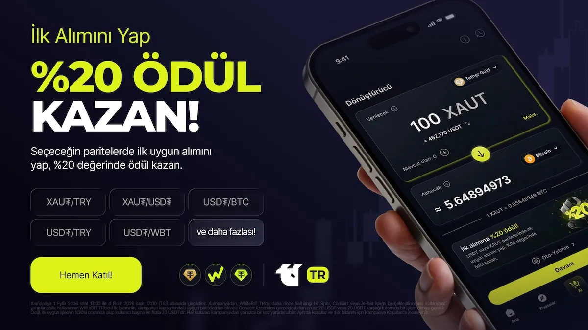 WhiteBIT TR’de ilk kripto işleminin %20’si hediye